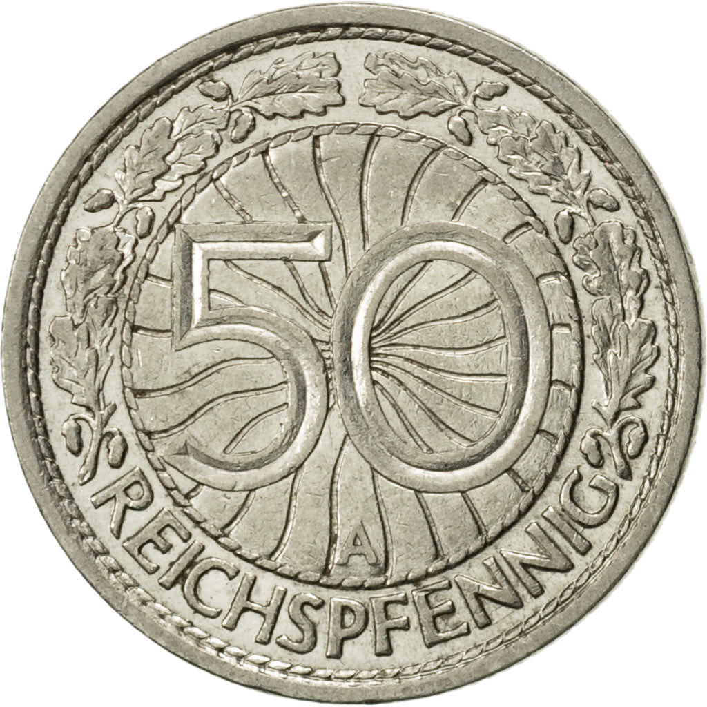 GERMANIA, REPUBBLICA DI WEIMAR, 50 Reichspfennig, 1928, Berlin, BB+, KM 49