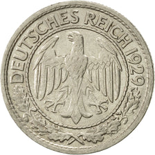 Coin, GERMANY, WEIMAR REPUBLIC, 50 Reichspfennig, 1929, Berlin, AU(50-53)
