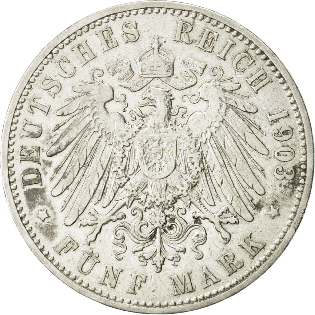 German States, PRUSSIA, Wilhelm II, 5 Mark, 1903, Berlin, EF(40-45), KM 523
