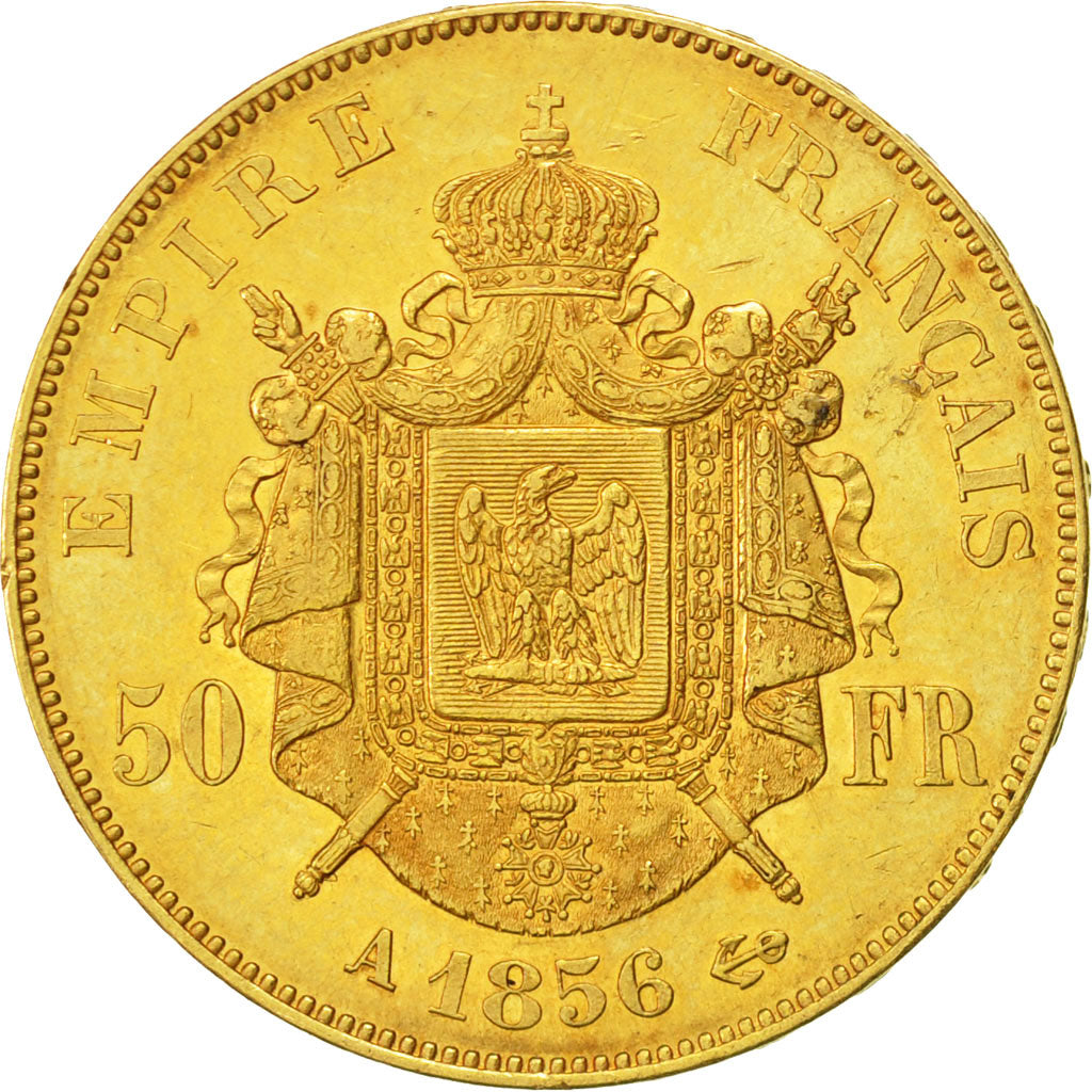 Coin, France, Napoleon III, Napoléon III, 50 Francs, 1856, Paris, AU(50-53)