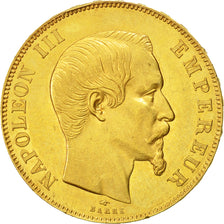 Francia, Napoleon III, 50 Francs, 1857, Paris, MBC+, Oro, KM 785.1
