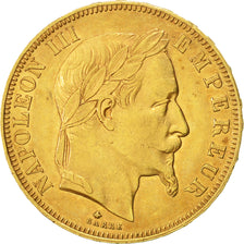 Moneda, Francia, Napoleon III, Napoléon III, 50 Francs, 1862, Paris, MBC, Oro
