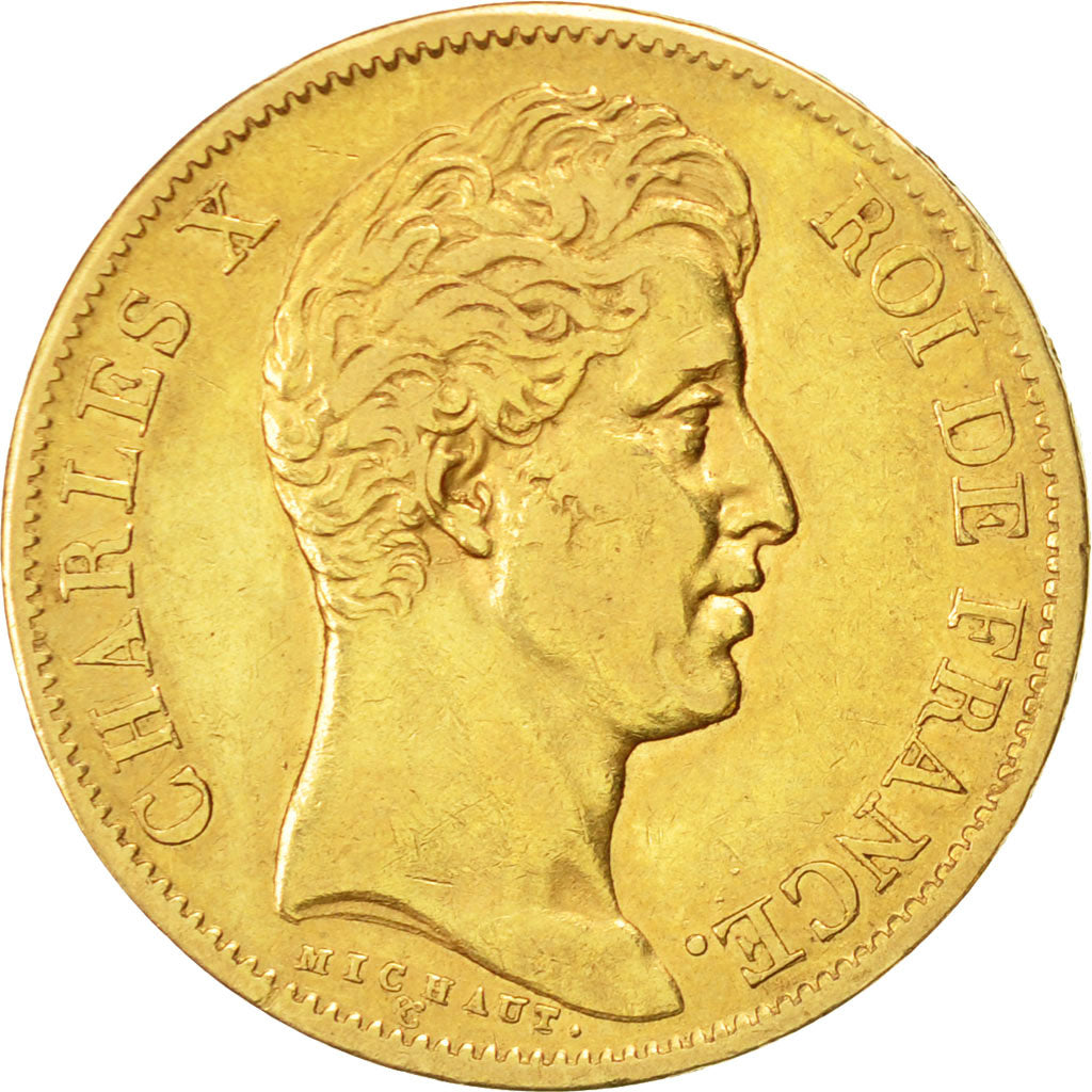 Munten, Frankrijk, Charles X, 40 Francs, 1828, Paris, FR+, Goud, KM:721.1