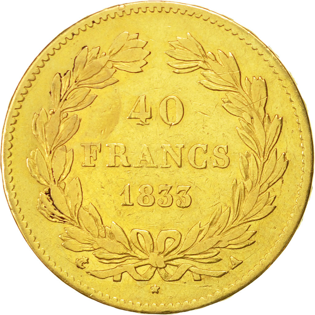 Monnaie, France, Louis-Philippe, 40 Francs, 1833, Paris, TB+, Or, KM:747.1