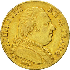 Frankreich, Louis XVIII, 20 Francs, 1814, Paris, SS, Gold, KM 706.1