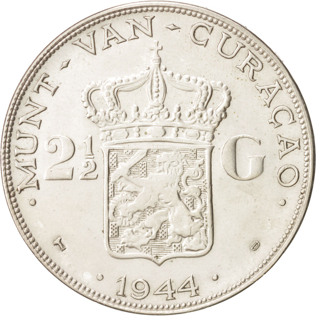 Curacao, 2-1/2 Gulden, 1944, Denver, Silver, KM:46