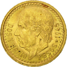 Mexique, 2-1/2 Pesos, 1945, Mexico City, TTB+, Or, KM:463