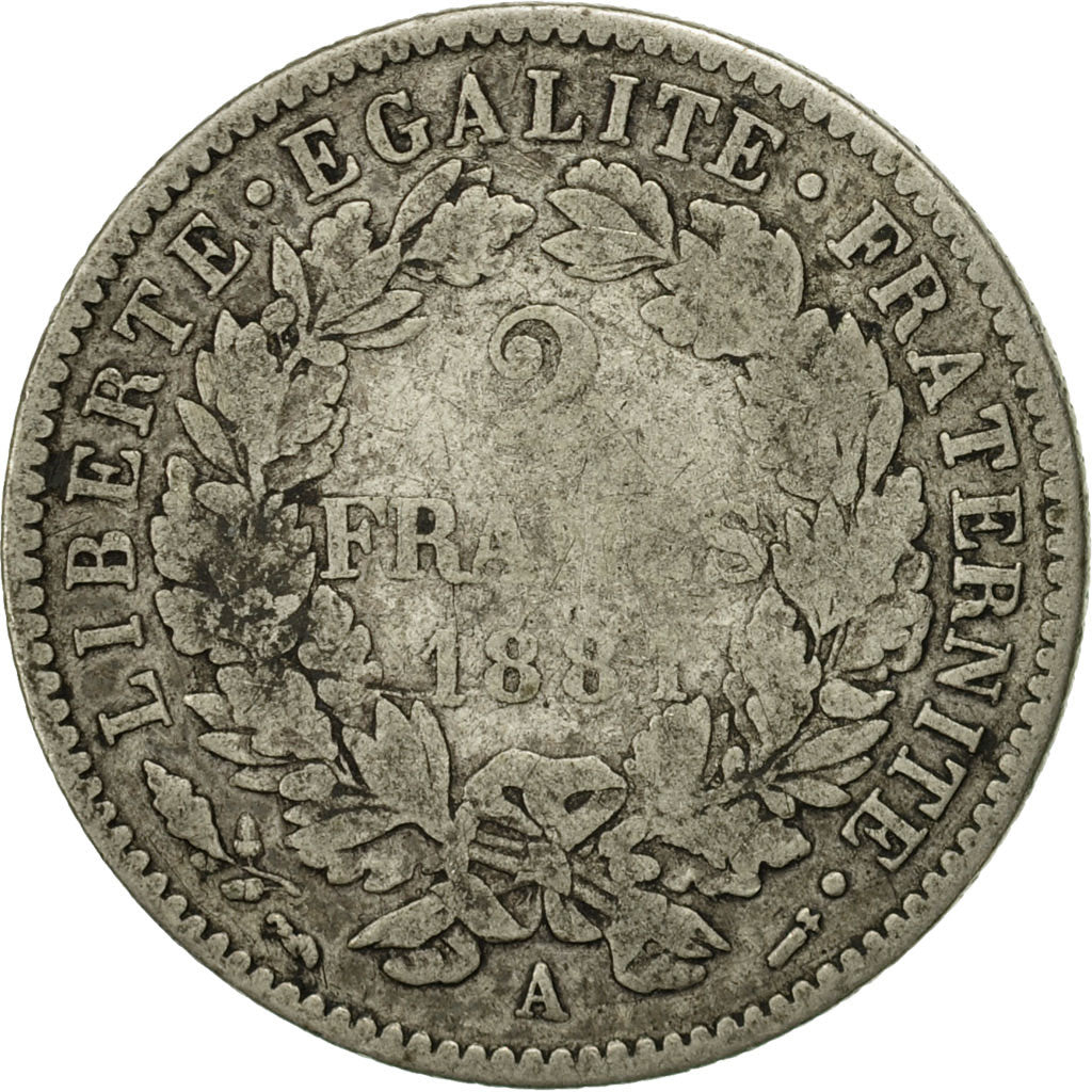 Monnaie, France, Cérès, 2 Francs, 1881, Paris, TB, Argent, KM:817.1