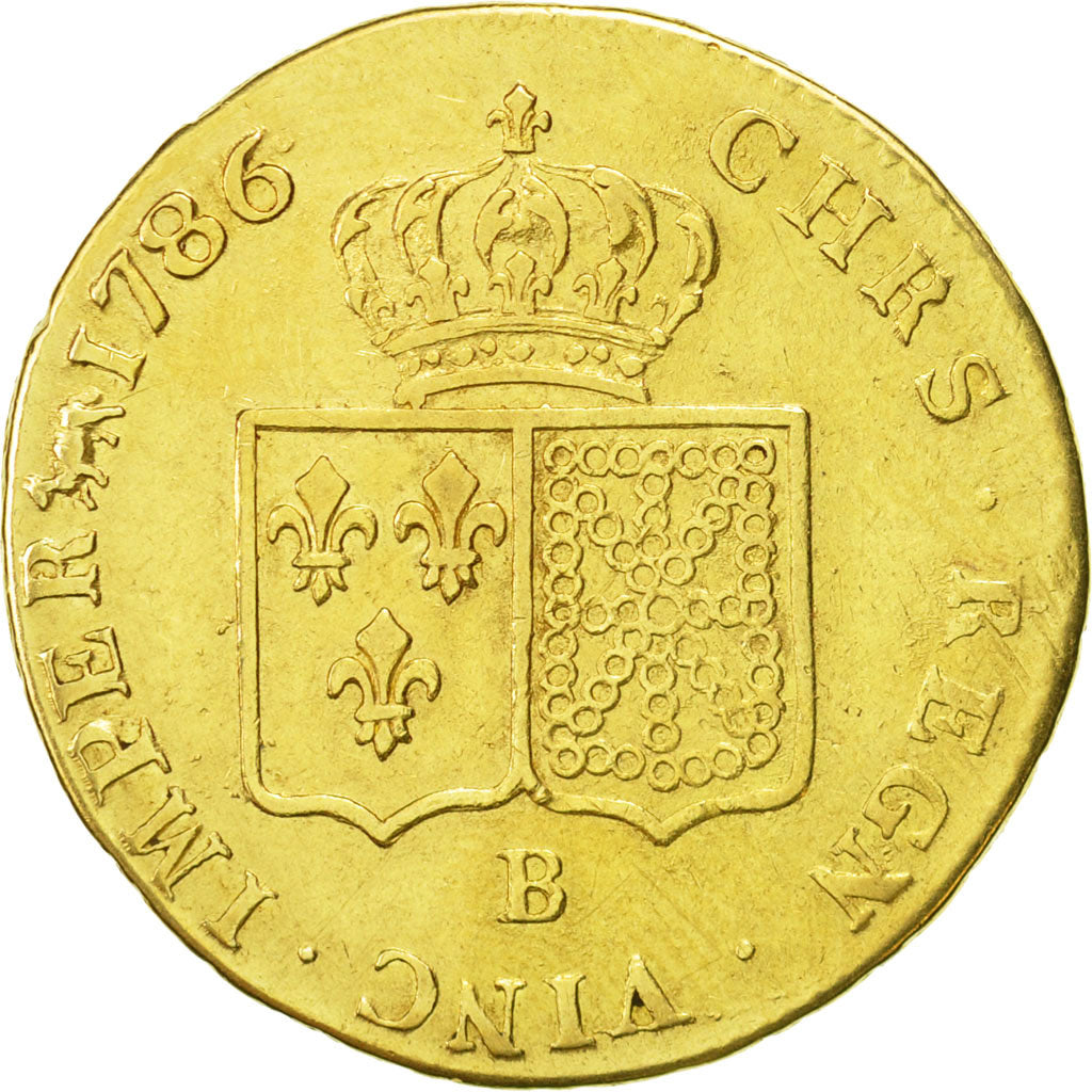 France, Louis XVI, Double louis d'or à la tête nue, 1786, Rouen, KM 592.3