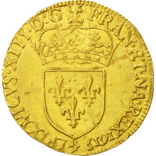Moneda, Francia, Louis XIII, Écu d'or, Ecu d'or, 1615, Paris, MBC+, Oro