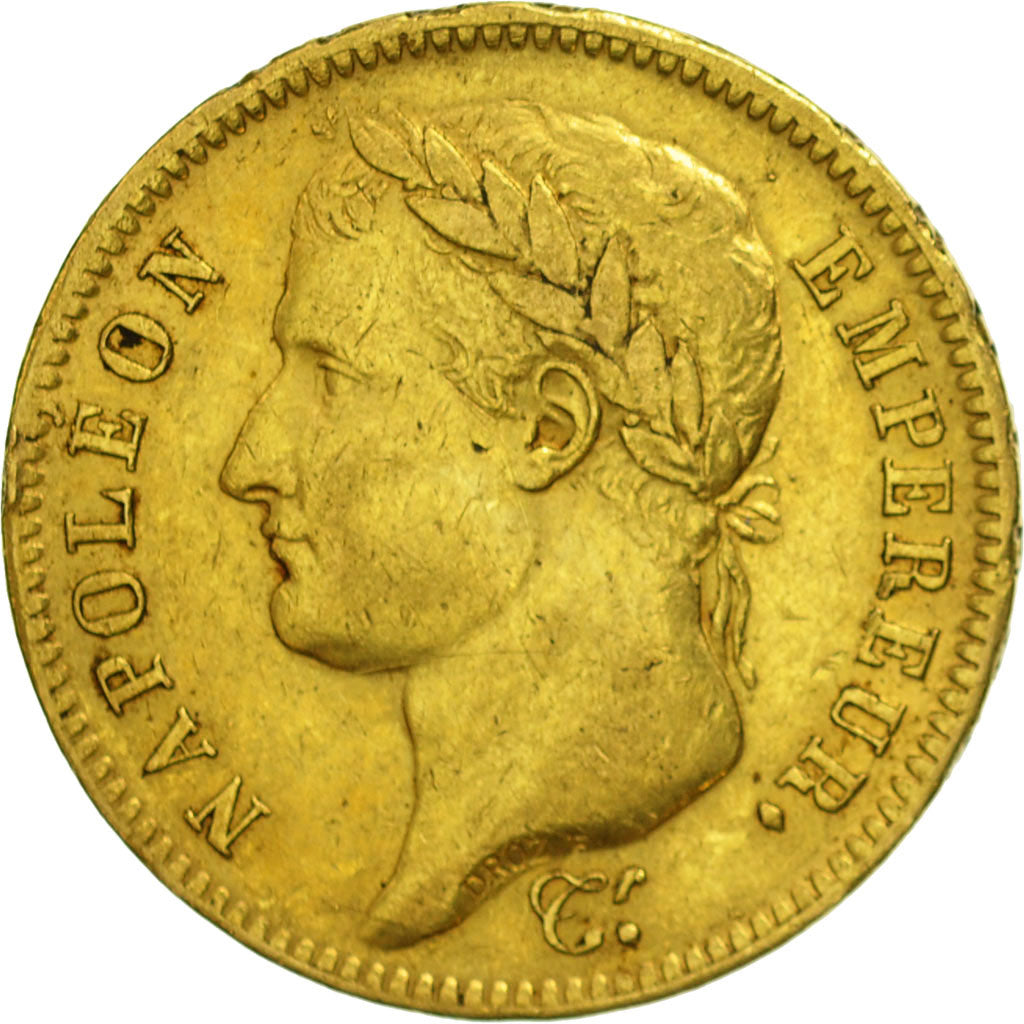 Francia, Napoléon I, 40 Francs, 1812, Paris, MBC, Oro, KM:696.1, Gadoury:1084