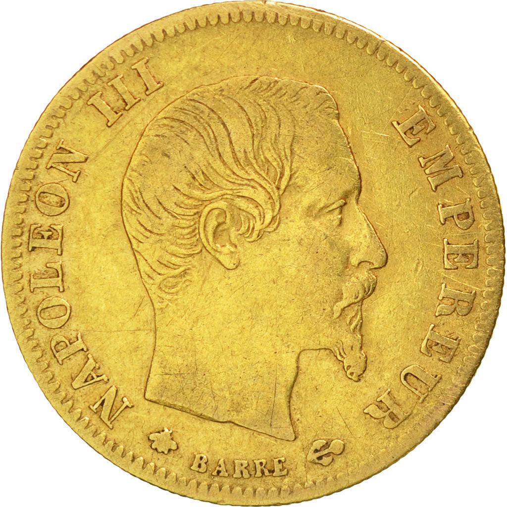 France, Napoleon III, 5 Francs, 1859, Strasbourg, EF(40-45), KM 787.2
