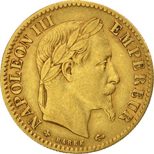 Francia, Napoleon III, 10 Francs, 1864, Paris, BB, Oro, KM:800.1
