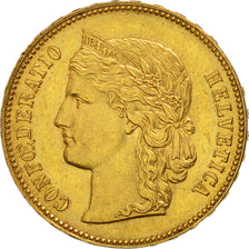 Switzerland, 20 Francs, 1896, Bern, AU(50-53), Gold, KM:31.3