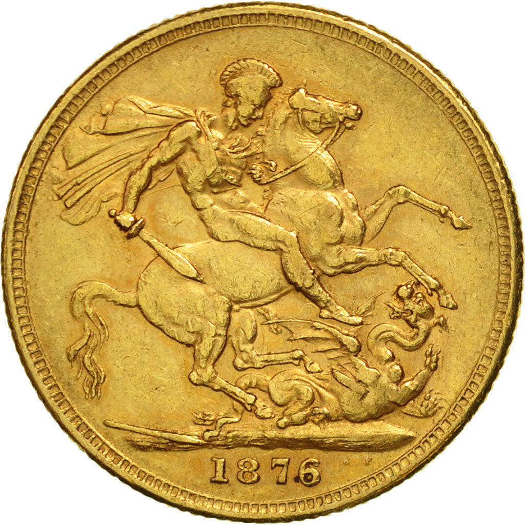 Australia, Victoria, Sovereign, 1876, Melbourne, EF(40-45), Gold, KM:7