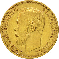 Münze, Russland, Nicholas II, 5 Roubles, 1898, St. Petersburg, SS, Gold, KM:62