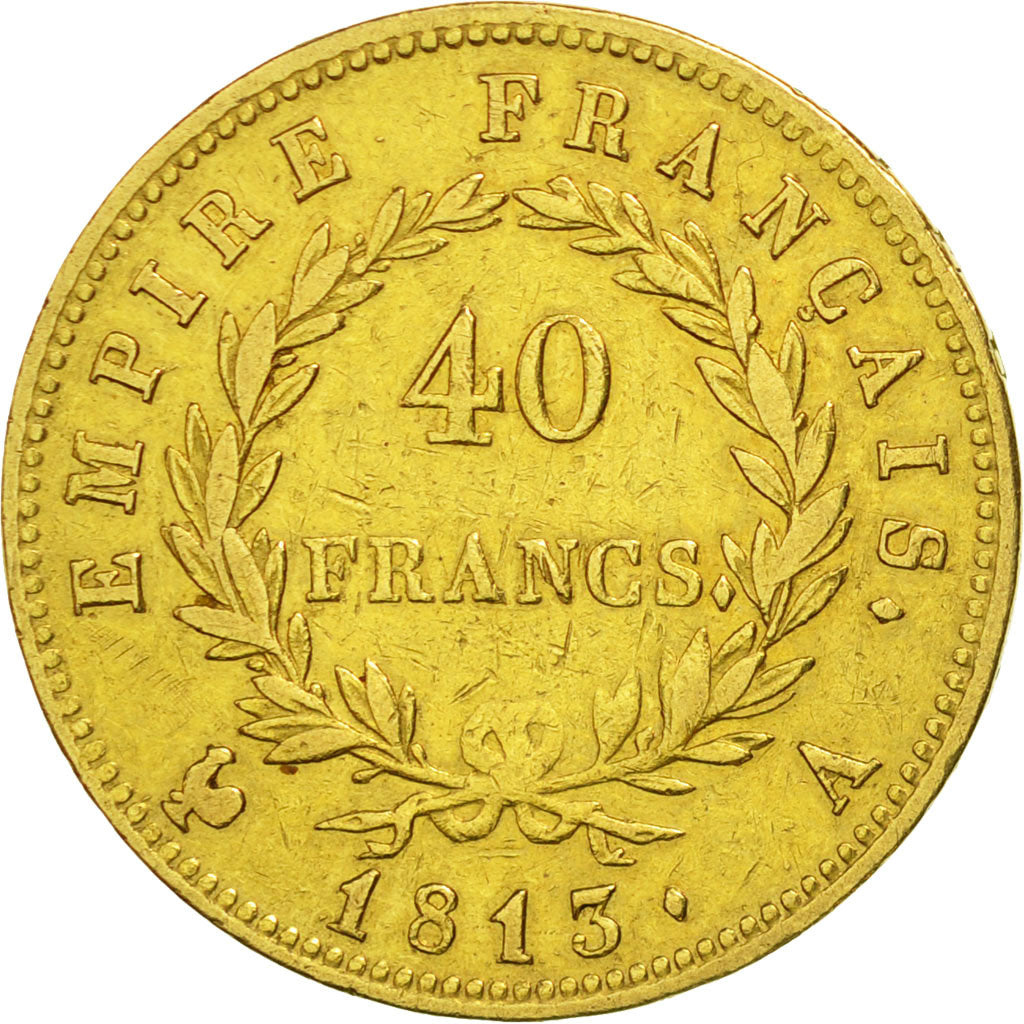 France, Napoléon I, 40 Francs, 1813, Paris, VF(20-25), Gold, KM:696.1