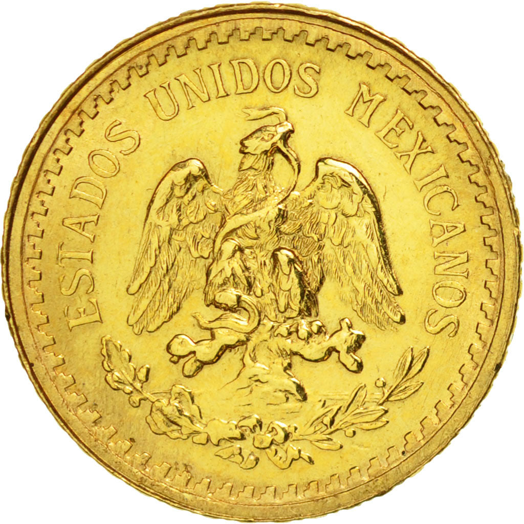 México, 2-1/2 Pesos, 1945, Mexico City, MBC, Oro, KM:463
