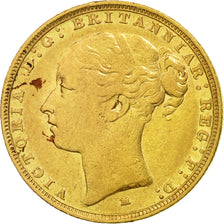 Moneda, Australia, Victoria, Sovereign, 1887, Melbourne, MBC, Oro, KM:7