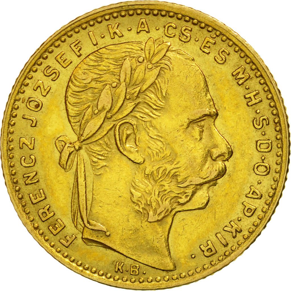 Hungary, Franz Joseph I, 8 Forint 20 Francs, 1885, Kormoczbanya, KM 467