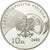 Moneda, Polonia, 10 Zlotych, 2002, Warsaw, FDC, Plata, KM:434