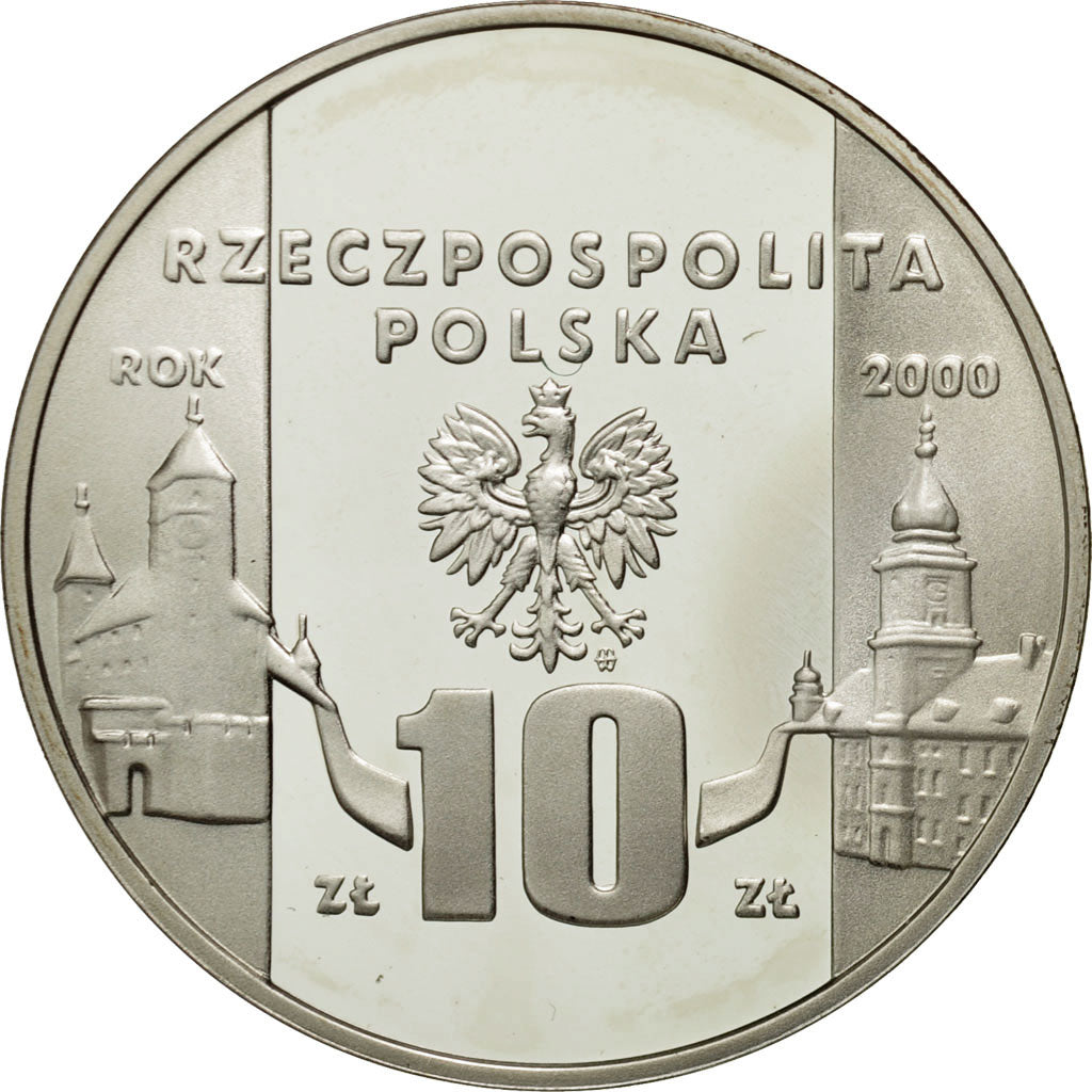 Coin, Poland, 10 Zlotych, 2000, MS(65-70), Silver, KM:403