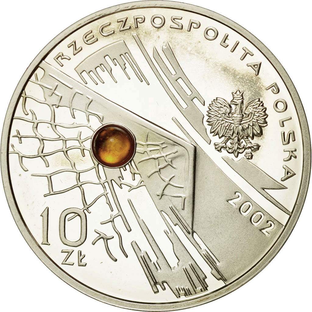 Coin, Poland, 10 Zlotych, 2002, Warsaw, MS(65-70), Silver, KM:435