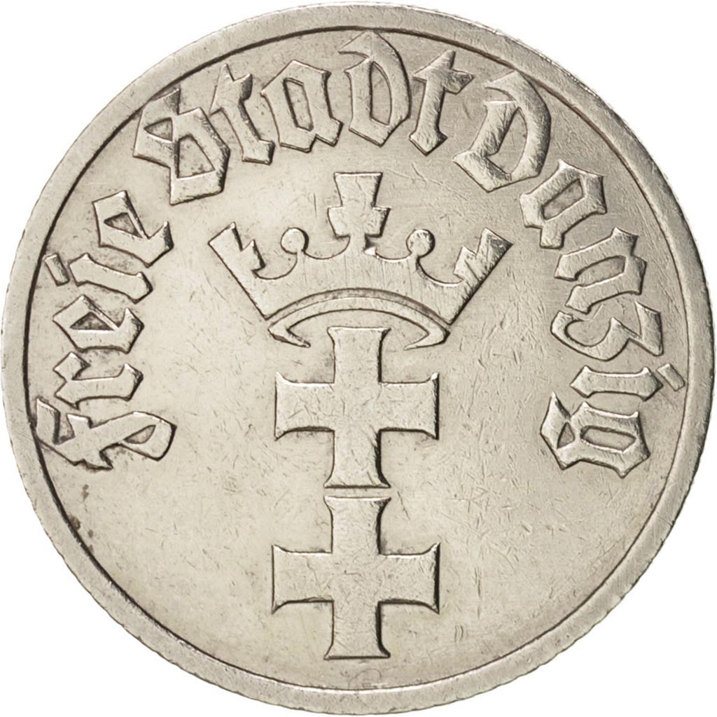 DANZICA, 1/2 Gulden, 1932, BB, Nichel, KM:153