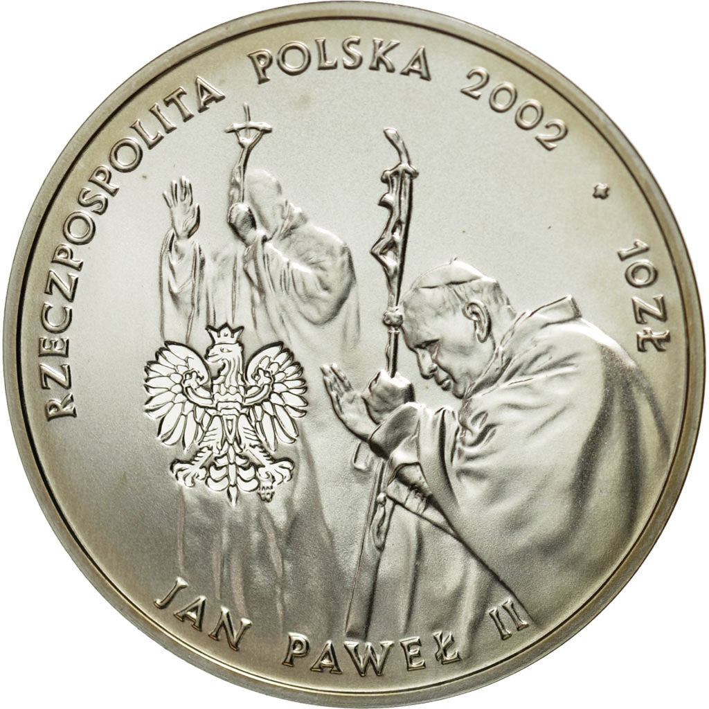 Poland, 10 Zlotych, 2002, Warsaw, MS(65-70), Silver, KM:437