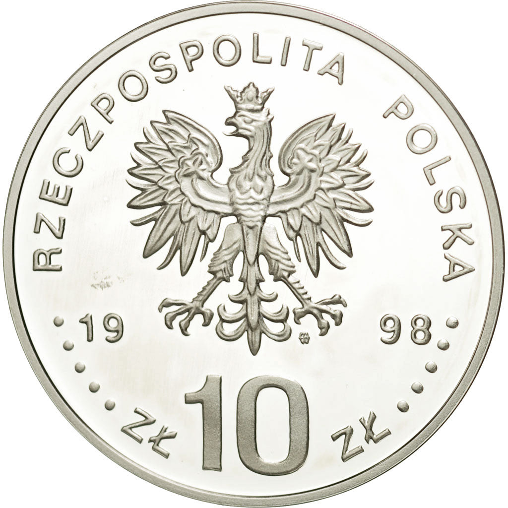 Moneta, Polonia, 10 Zlotych, 1998, FDC, Argento, KM:338