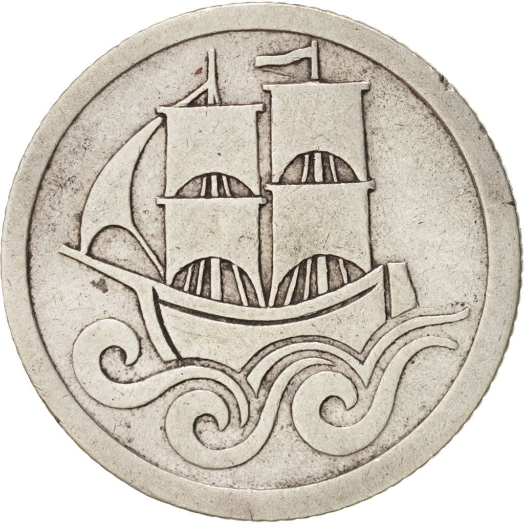DANZIG, 1/2 Gulden, 1923, Silver, KM:144