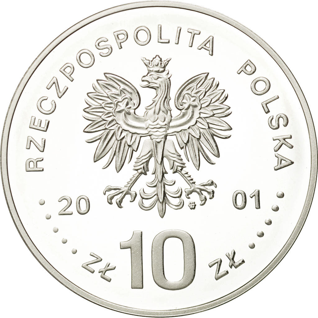 Moneta, Polonia, 10 Zlotych, 2001, Warsaw, FDC, Argento, KM:425