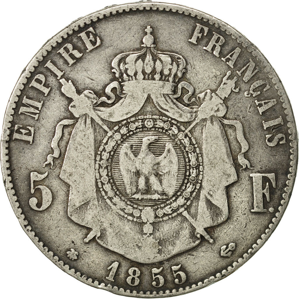 Coin, France, Napoleon III, Napoléon III, 5 Francs, 1855, Strasbourg