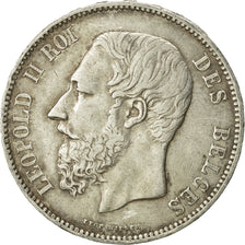 Coin, Belgium, Leopold II, 5 Francs, 5 Frank, 1867, EF(40-45), Silver, KM:24