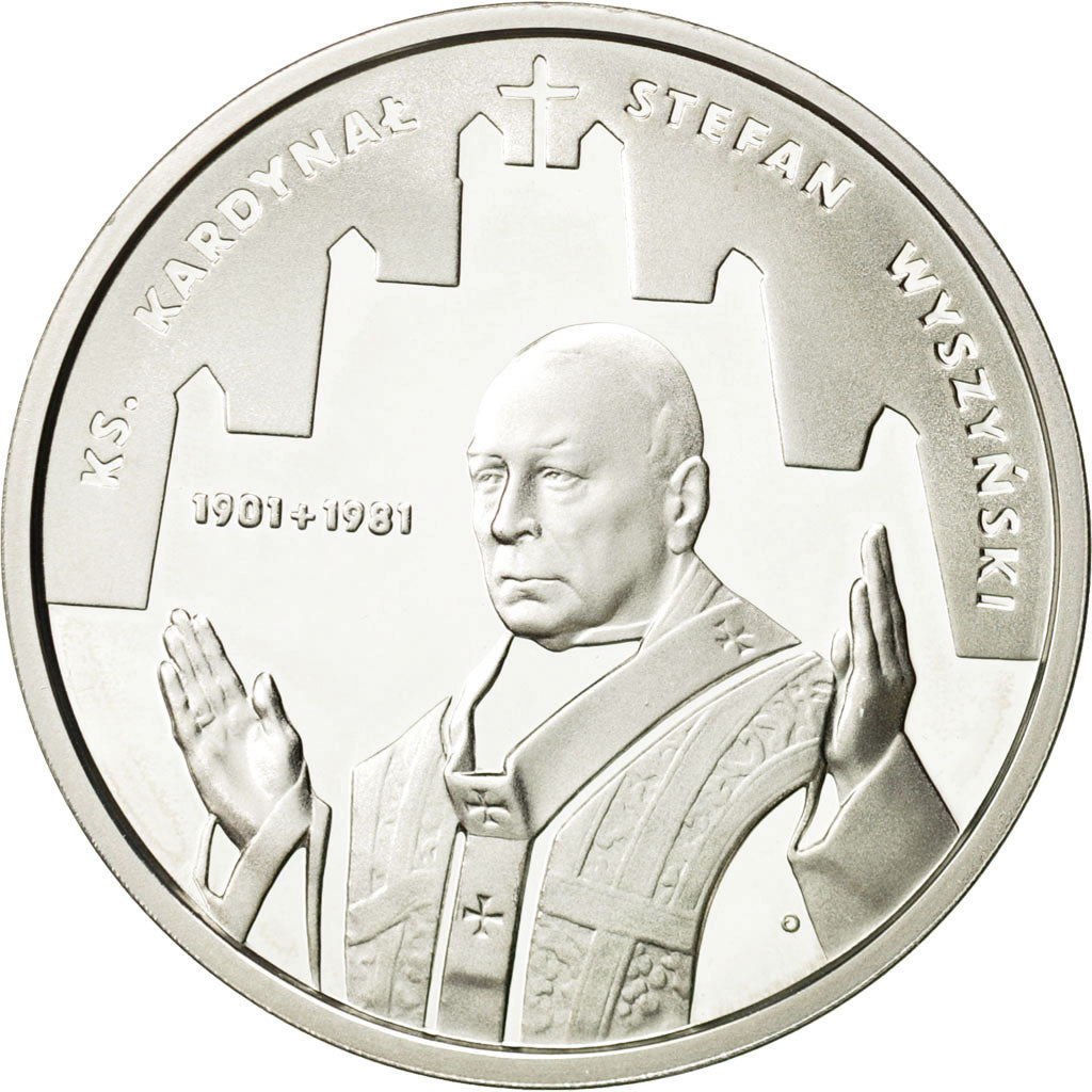 Coin, Poland, 10 Zlotych, 2001, Warsaw, MS(65-70), Silver, KM:419