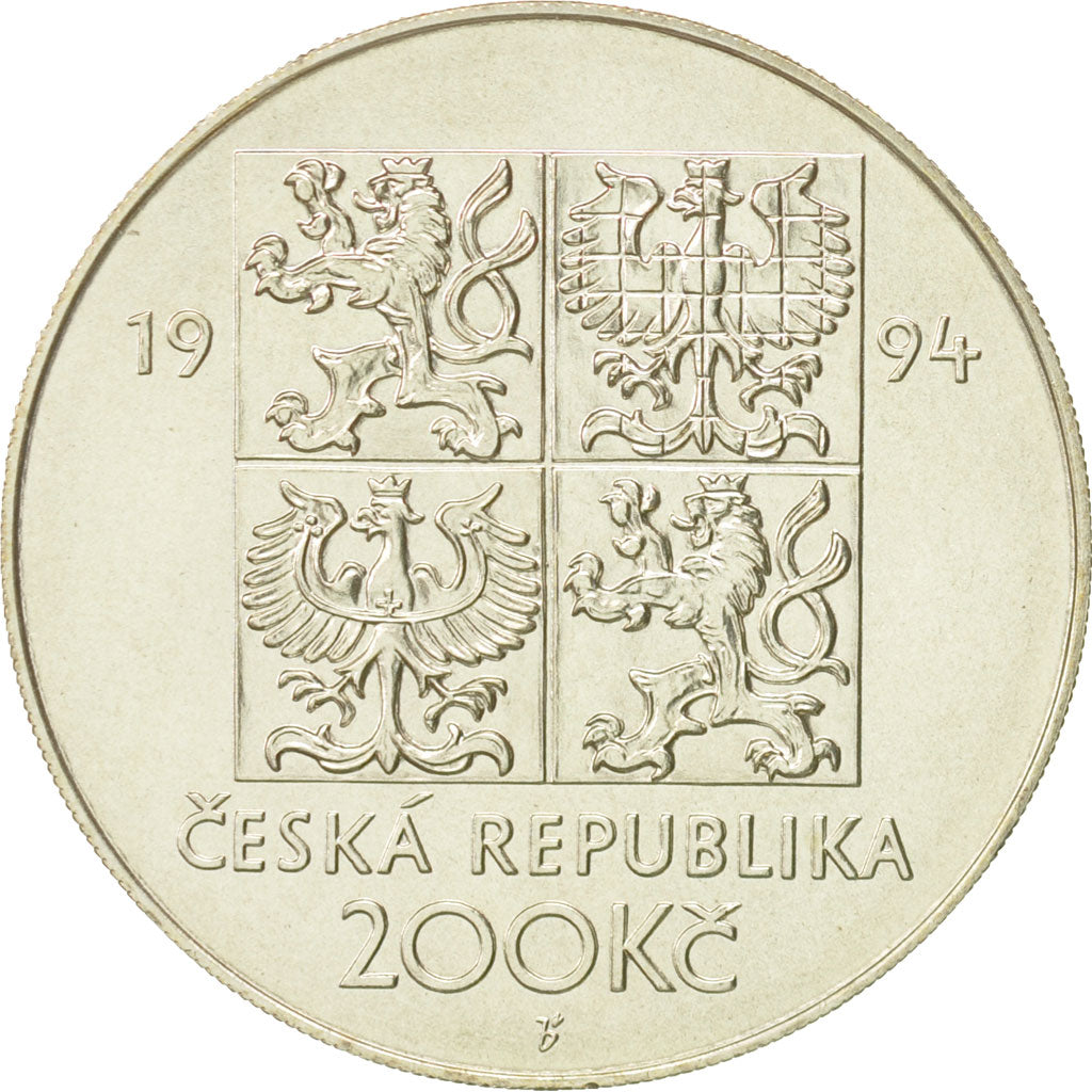 Czech Republic, 200 Korun, 1994, Jablonec nad Nisou, MS(65-70), Silver, KM:14