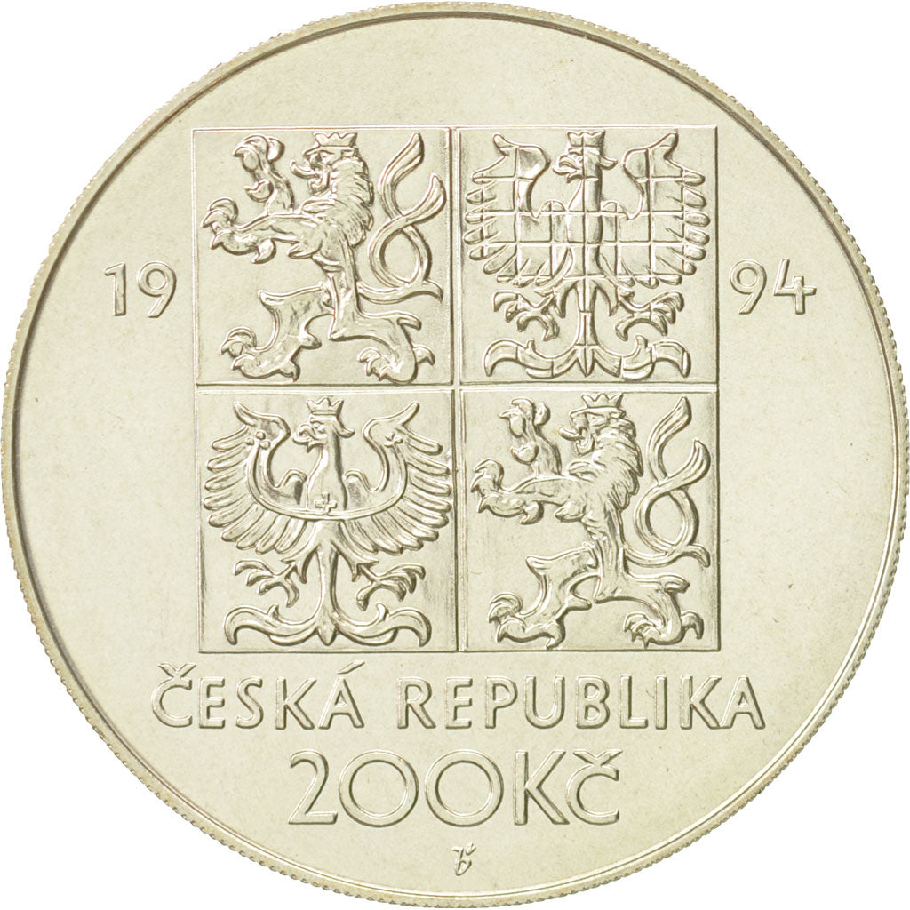 Czech Republic, 200 Korun, 1994, Jablonec nad Nisou, MS(65-70), Silver, KM:14