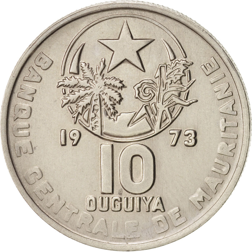 Mauritania, 10 Ouguiya, 1973, KM:4