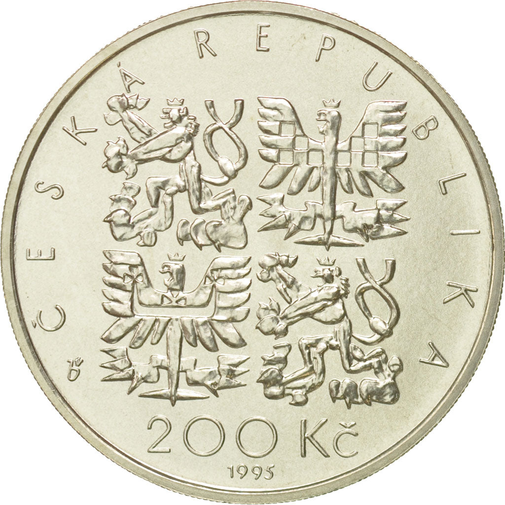 Coin, Czech Republic, 200 Korun, 1995, Jablonec nad Nisou, MS(65-70), Silver