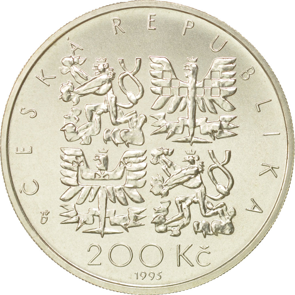 Czech Republic, 200 Korun, 1995, Jablonec nad Nisou, MS(65-70), Silver, KM:16