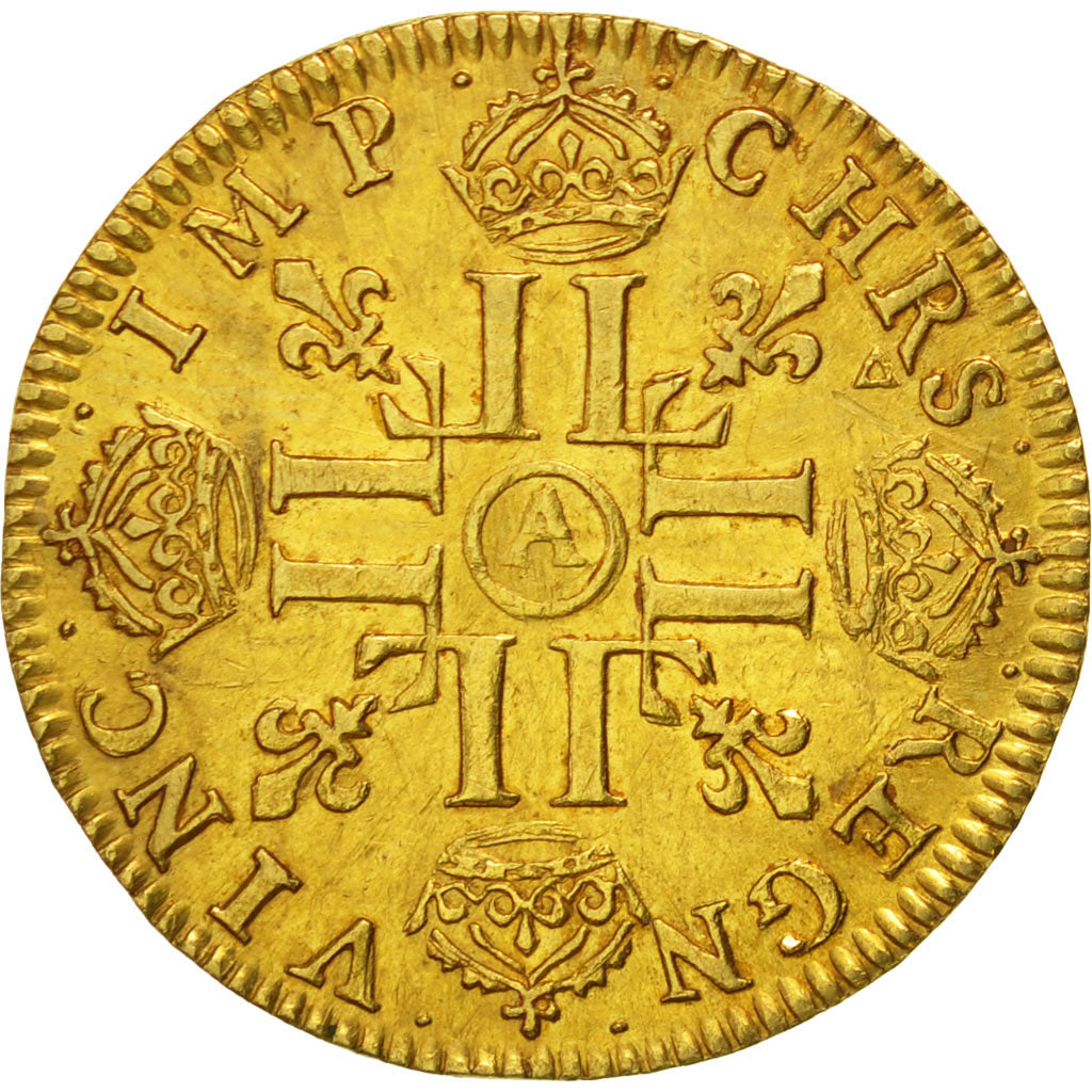 Francia, Louis XIV, Louis d'or à la mèche longue, 1650, Paris, MBC+, KM 157.1