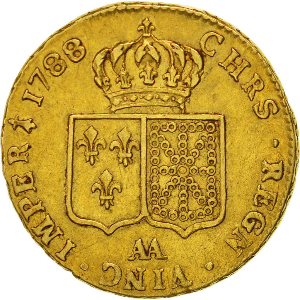 Coin, France, Louis XVI, Double louis d'or à la tête nue, 2 Louis D'or, 1788