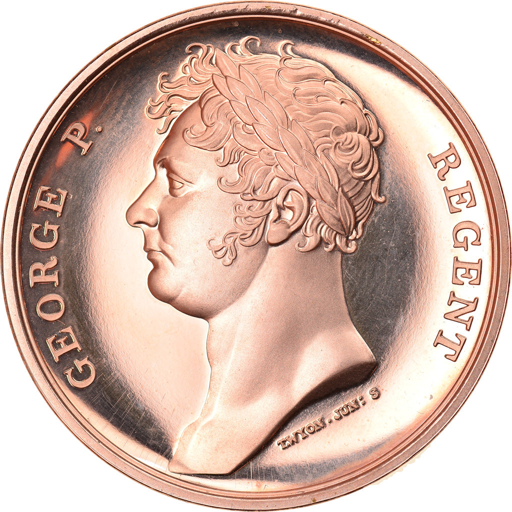 France, Medal, Bataille de Waterloo, George Prince Régent, History, MS(65-70)