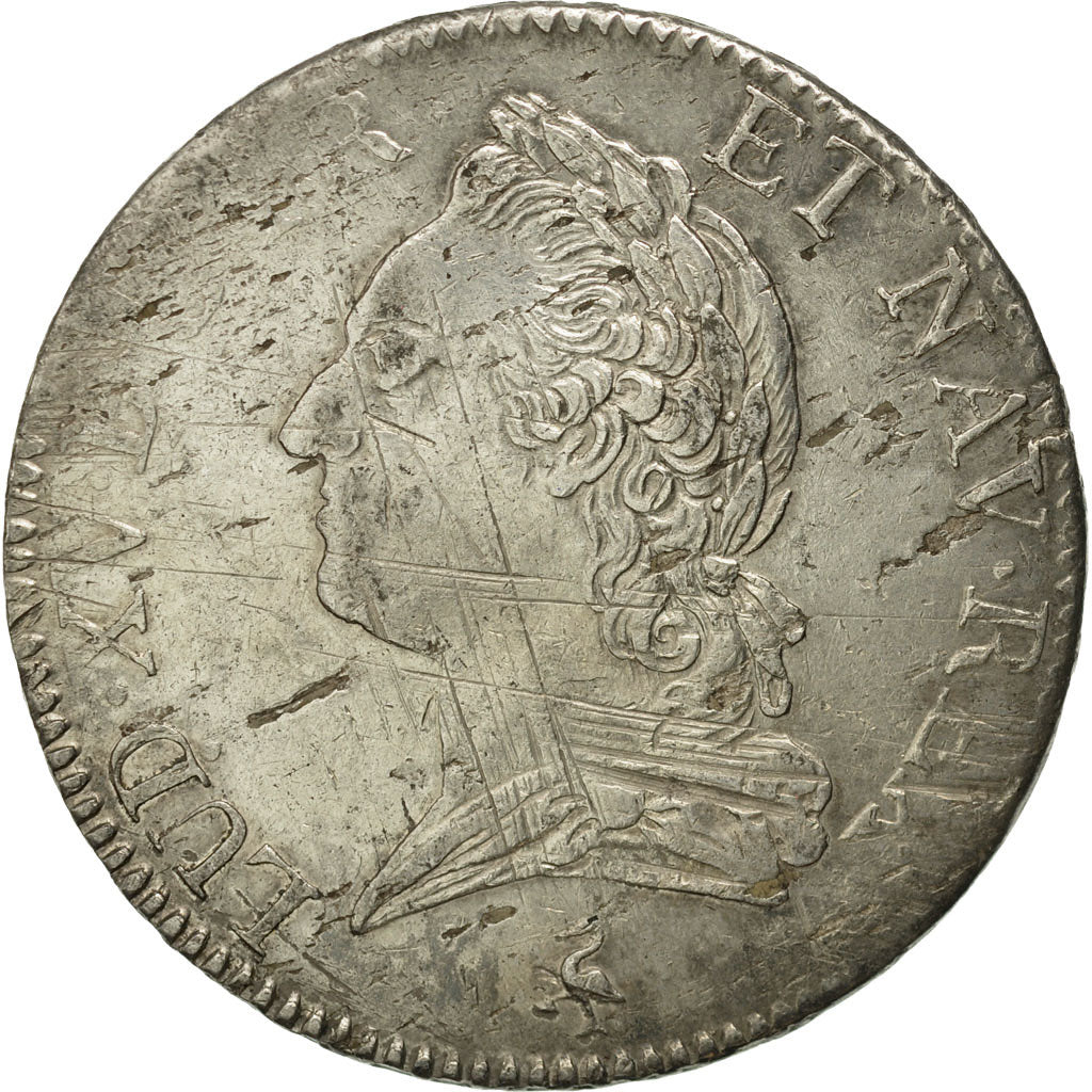Moneta, Francia, Louis XV, Écu à la vieille tête, Ecu, 1774, Paris, MB
