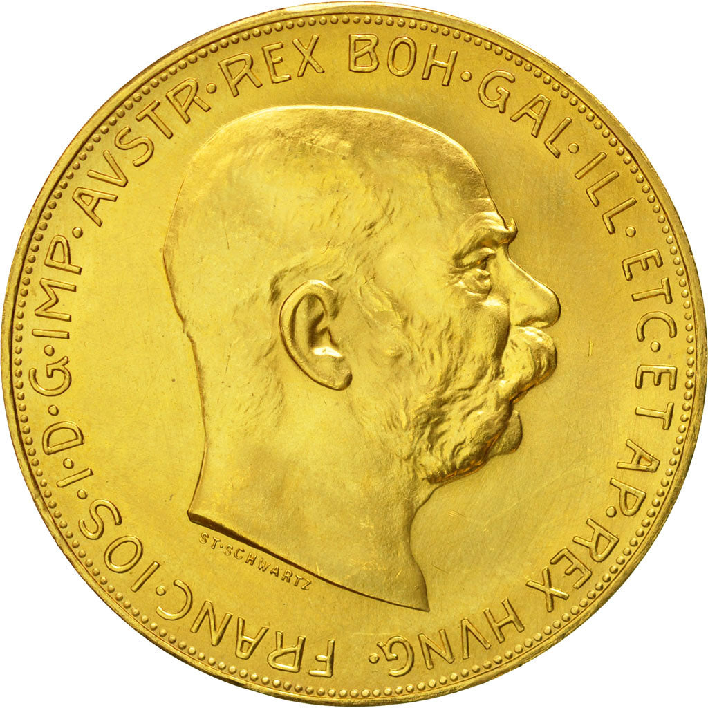 Austria, Franz Joseph I, 100 Corona, 1915, RESTRIKE, MS(60-62), Gold, KM:2819