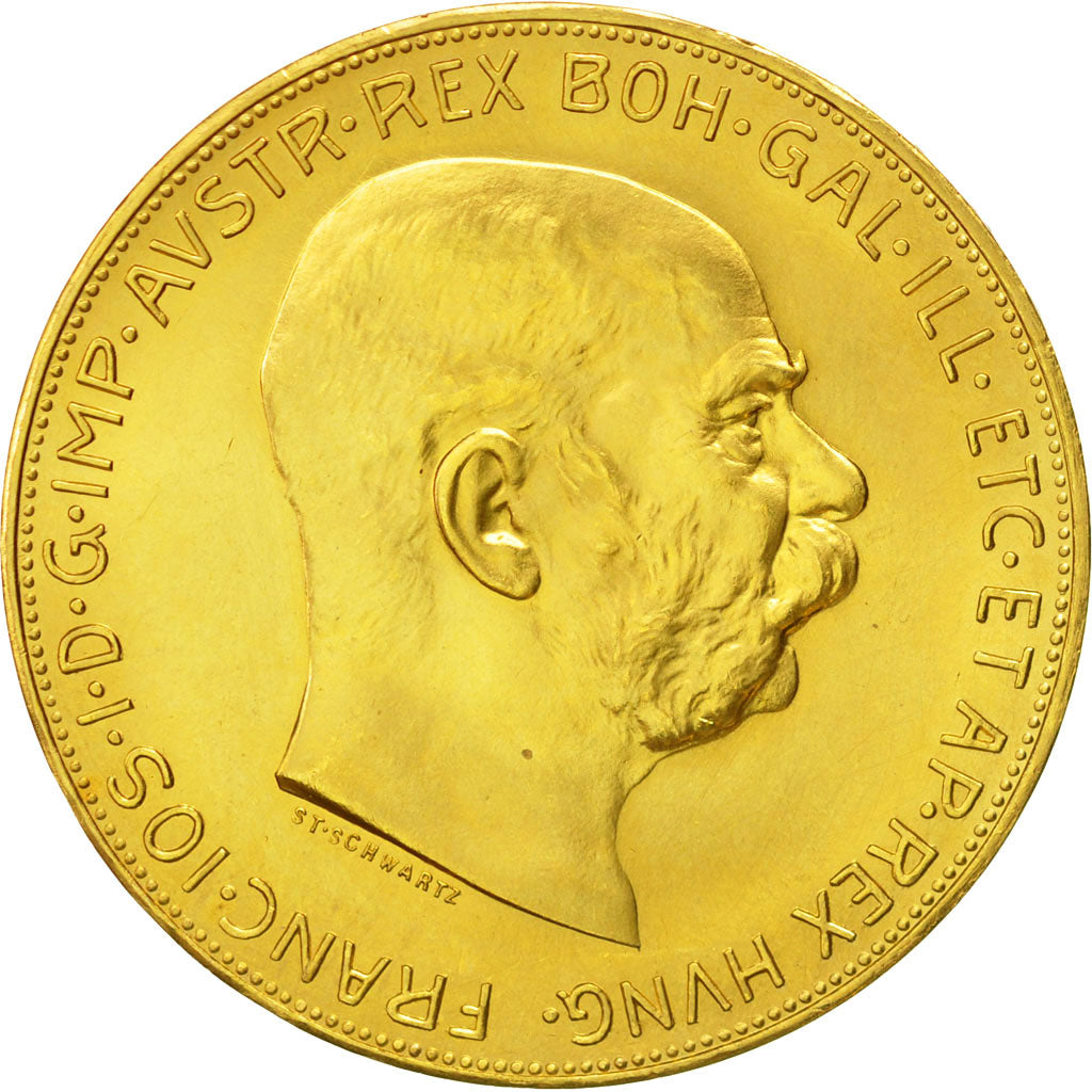 Coin, Austria, Franz Joseph I, 100 Corona, 1915, MS(60-62), Gold, KM:2819