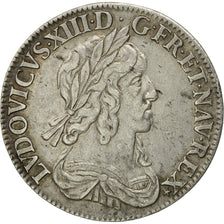 Coin, France, Louis XIII, 1/4 Écu 2e poinçon de Warin, buste drapé et