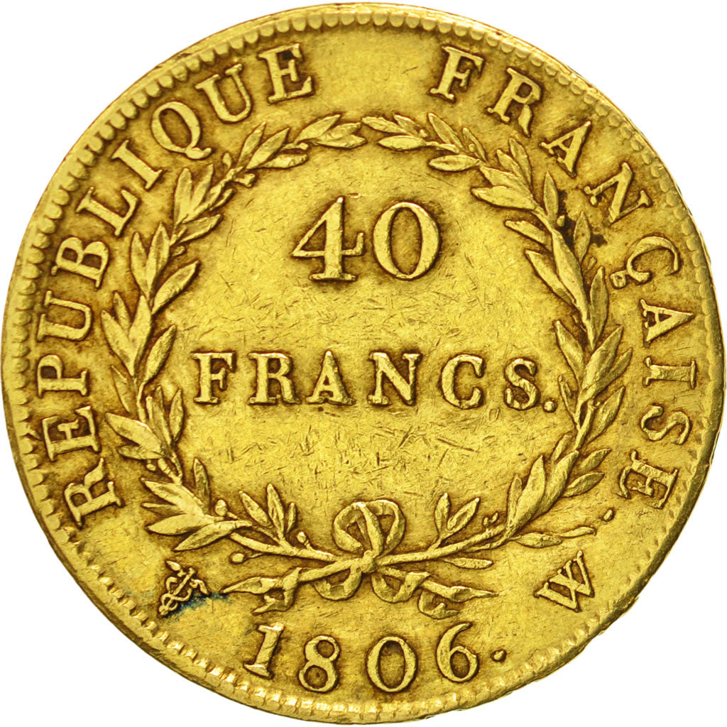 Coin, France, Napoléon I, 40 Francs, 1806, Lille, EF(40-45), Gold, KM:675.6