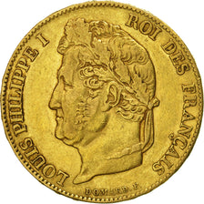 France, Louis-Philippe, 20 Francs, 1840, Paris, AU(50-53), Gold, KM:750.1
