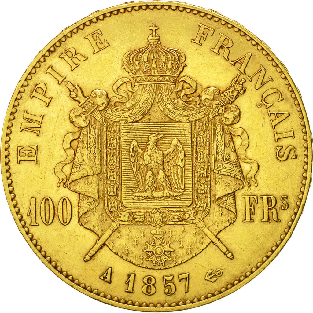 France, Napoleon III, 100 Francs, 1857, Paris, EF(40-45), KM 786.1, Gadoury 1135